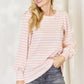 Celeste Full Size Long Bishop Sleeve Striped Top