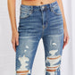 RISEN Full Size Hazel High Rise Distressed Flare Jeans