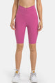 High Waist Biker Shorts with Pockets Hot Pink