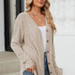 Ribbed Button Up Long Sleeve Cardigan