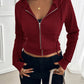 Devine Zip Up Long Sleeve Hooded Outerwear