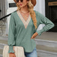 V-Neck Flounce Sleeve Blouse