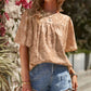 Round Neck Puff Sleeve Blouse