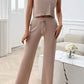 Ribbed Round Neck Top and Pants Set