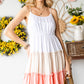 Color Block Frill Trim Spaghetti Strap Dress