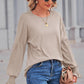 Round Neck Flounce Sleeve Blouse