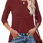 Cutout Round Neck Long Sleeve T-Shirt