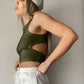 Cutout Round Neck Tank