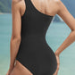 Chain Single Shoulder One-Piece Swimwear