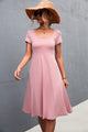 Scoop Neck Short Sleeve Dress Blush Pink