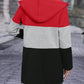 Color Block Zip Up Long Sleeve Hooded Outerwear