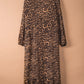 Leopard Open Front Long Sleeve Cover Up