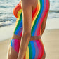 Rainbow Striped Split Bikini