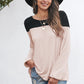 Contrast Balloon Sleeve Blouse