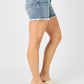 Judy Blue Full Size Button Fly Raw Hem Denim Shorts