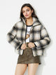 Plaid Zip Up Long Sleeve Jacket Gray