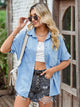 Collared Neck Denim Jacket with Pockets Light