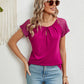 Lace Detail Round Neck Short Sleeve T-Shirt