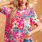 Tied Printed Round Neck Half Sleeve Blouse