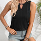 Textured Cutout Round Neck Tank