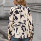 Perfee Printed Johnny Collar Blouse