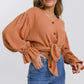 Button Up Flounce Sleeve Shirt