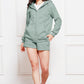 Zip Up Drawstring Hoodie and Shorts Set