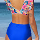 Two-Tone Flutter Sleeve Two-Piece Swimsuit