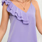 Asymmetrical Neck Ruffled Cami