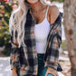 Plaid Side Slit Curved Hem Shirt