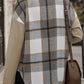 Perfee Plaid Snap Down Long Sleeve Shacket