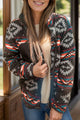 Zip Up Long Sleeve Jacket Black