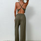 Crisscross Back Cropped Top and Pants Set