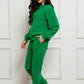 Corduroy Round Neck Sweatshirt and Sweatpants Set