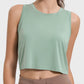 Drawstring Cutout Round Neck Active Tank