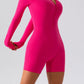 Half Zip Long Sleeve Active Romper