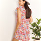 Double Take Floral Tie Neck Cap Sleeve Dress