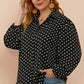 Plus Size Polka Dot Balloon Sleeve Shirt