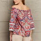 Perfee Off Shoulder Bohemian Style Blouse