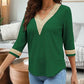 V-Neck Eyelet Blouse