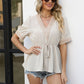 V-Neck Puff Sleeve Babydoll Top