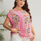 Honey Plus Size Printed Round Neck Blouse