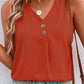 Full Size Decorative Button V-Neck Tank