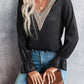 V-Neck Flounce Sleeve Blouse