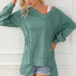 Exposed Seam V-Neck Zip Detail Sweatshirt