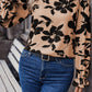 Printed Tied Flounce Sleeve Blouse