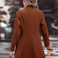 Collared Neck Long Sleeve Longline Coat