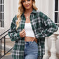 Mandy Pocketed Plaid Collared Neck Long Sleeve Shirt