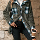 Plaid Contrast Dropped Shoulder Coat