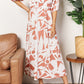 Printed Surplice Balloon Sleeve Dress